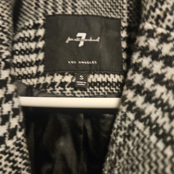 7 for all mankind houndstooth wool double breasted women's blazer, size small - Picture 2 of 4